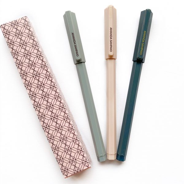 trio de canetas personalizadas